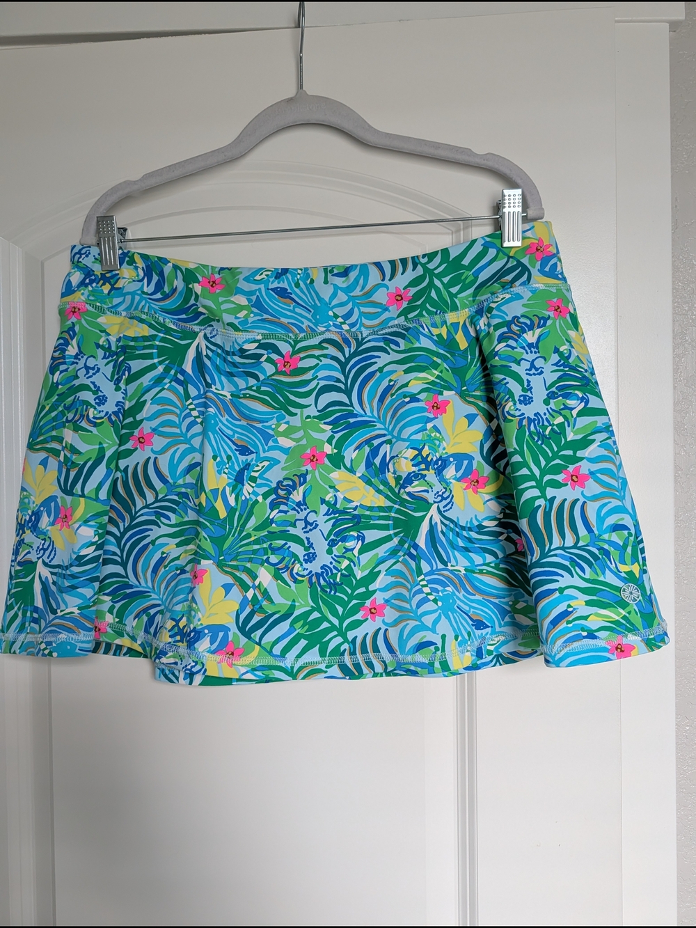 Lilly Pulitzer Tropical Floral Skirt in Aqua, Blue, Green, Yellow, Pink